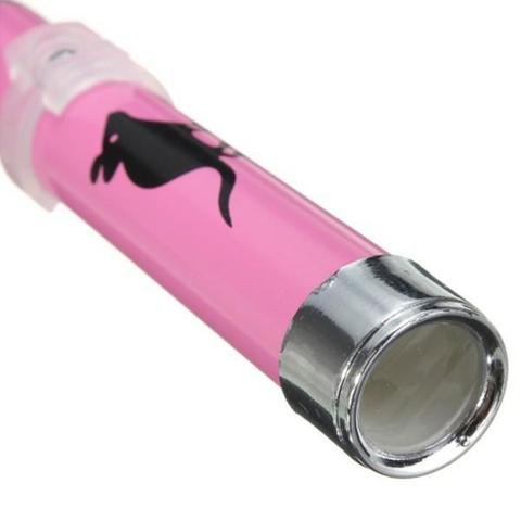 Pink cat wand toy with black cat silhouette and silver tip, perfect for interactive play