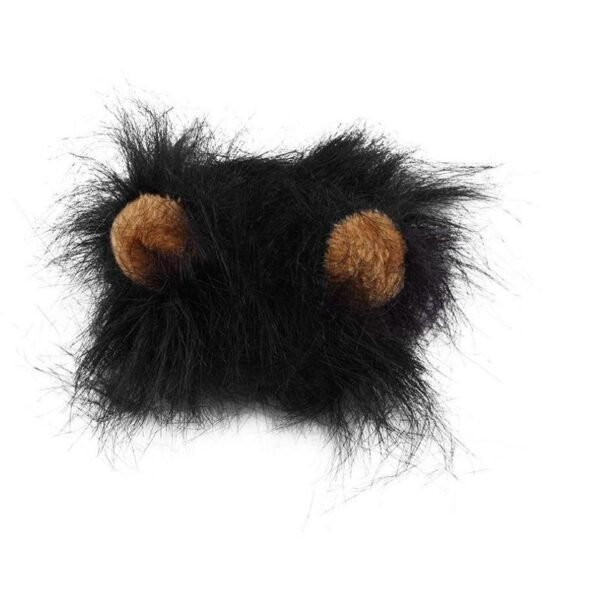 81e82db84004a8ee4b968a835a8a Fuzzy black cat toy with two brown plush ears on white background