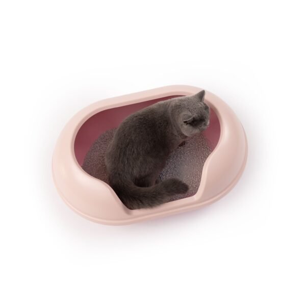 Spacious Cat Litter Box – High-Sided Open Tray with Scoop