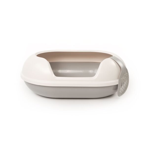 Spacious Cat Litter Box – High-Sided Open Tray with Scoop