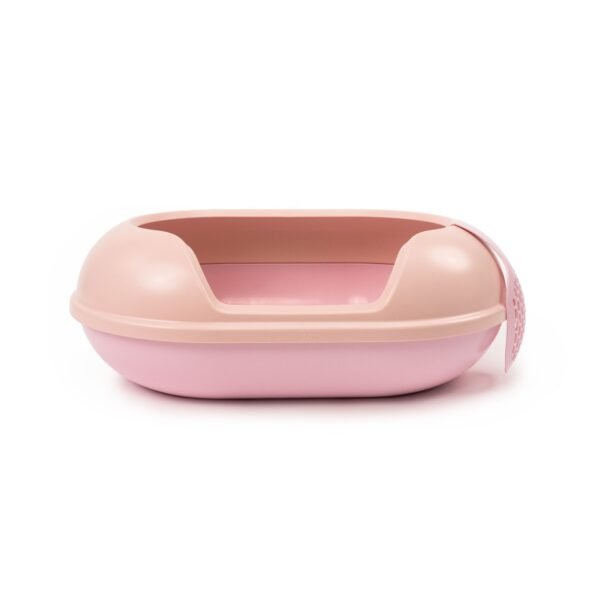 Spacious Cat Litter Box – High-Sided Open Tray with Scoop