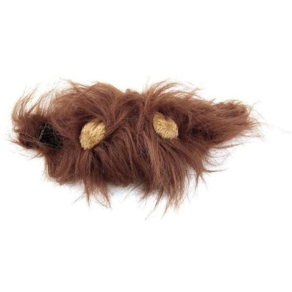 Plush brown faux fur cat toy with two tan felt ears, ideal for playful cats
