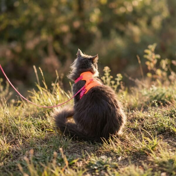 explorer-katzen-sicherheitsgeschirr-berry-orange-1 Escape-Proof Cat Harness & Leash Set with AirTag Pocket