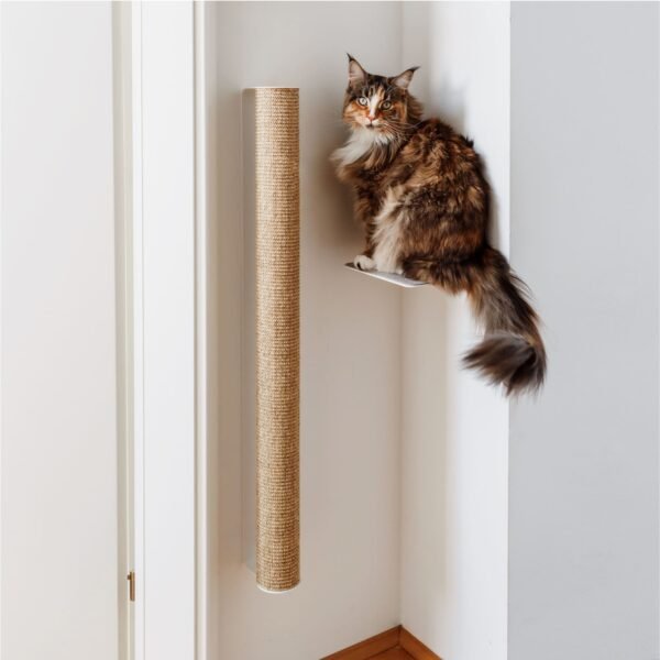 Wall-Mounted Cat Scratching Post – Sisal Climbing Log