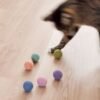 katze-spielt-filzbaelle Hand-Felted Natural Wool Cat Toy (Set of 6)