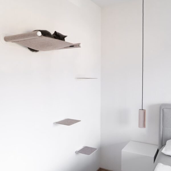 katzen-haengematte-kletterwand-1 SWING | Wall-Mounted Cat Hammock – Cozy Floating Bed (Heavy Duty - Up to 15kg)