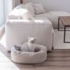 Luxury Cat Bed – Soft Cord Cozy Nest (Oval Design)