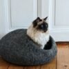 Felt Cat Cave – Handmade Natural Wool