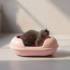 Spacious Cat Litter Box – High-Sided Open Tray with Scoop