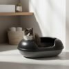 Spacious Cat Litter Box – High-Sided Open Tray with Scoop